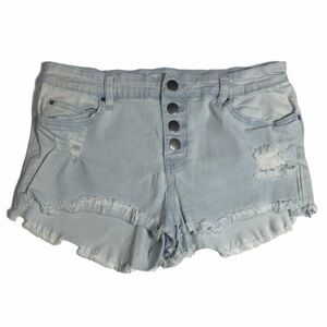 Billabong distressed raw hem high waisted shorts